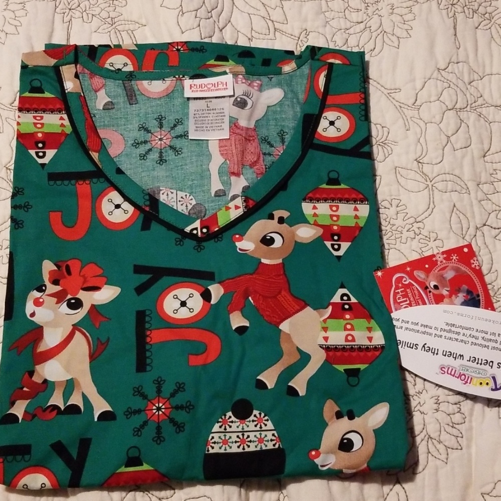 Tooniform Rudolph scrub top
